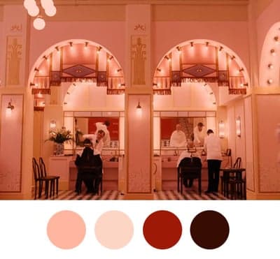 Symmetrical Art Deco Barbershop in Pastel Pink