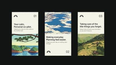 Minimalist Productivity Cards with Japanese Landscapes