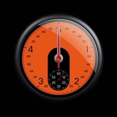 Glossy Skeuomorphic Orange Stopwatch