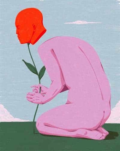 The Self-Nurturing Bloom Surreal Illustration