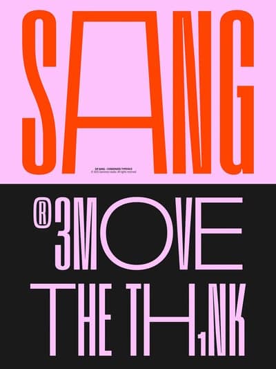 GK Sang Condensed Typeface Specimen Poster