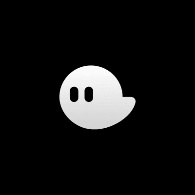 Minimalist Ghost Illustration on Black Background
