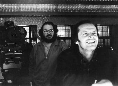 Stanley Kubrick and Jack Nicholson on The Shining Set
