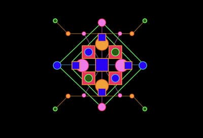 Symmetrical Neon Geometric Mandala