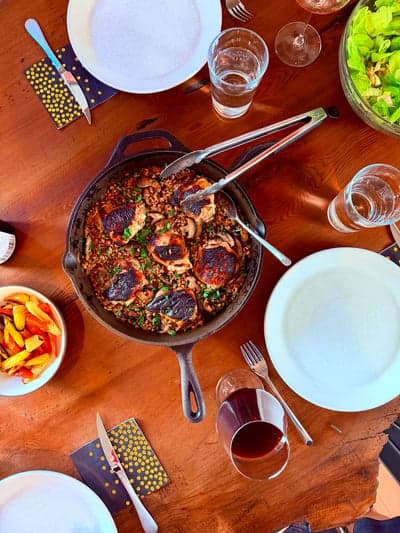 Rustic Family Dinner with Chicken Skillet