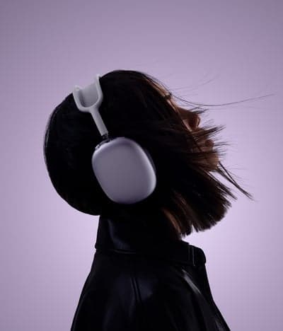 Minimalist Portrait with White Headphones