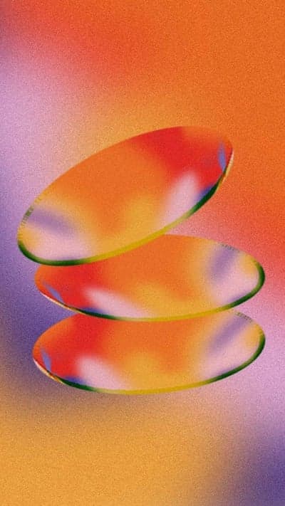 Abstract Iridescent Glass Ovals Gradient Art