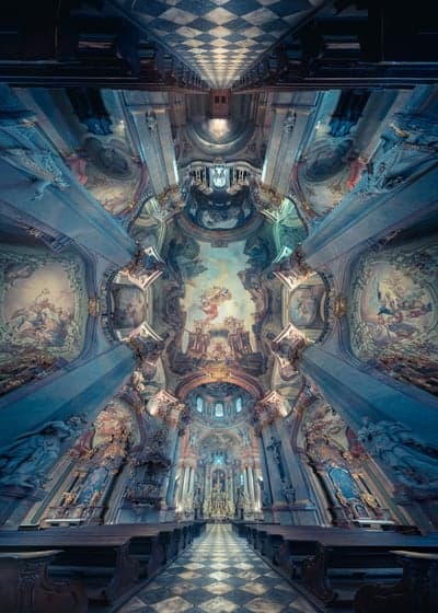 Ethereal Symmetry of a Baroque Cathedral