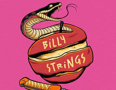 Billy Strings Snake and Apple Illustration
