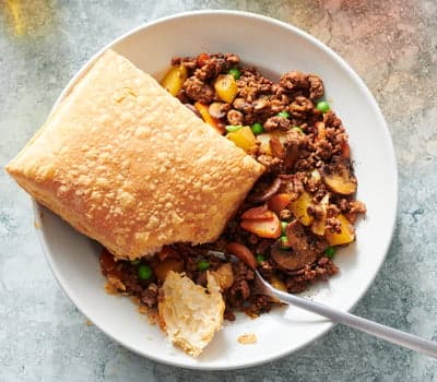 Savory Beef Stew with Golden Puff Pastry