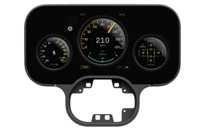 Ferrari Style Digital Instrument Cluster