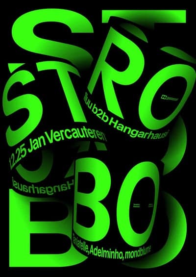 Strobo Techno Event Poster with Kinetic Typography