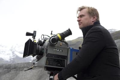 Christopher Nolan with IMAX Camera on Location