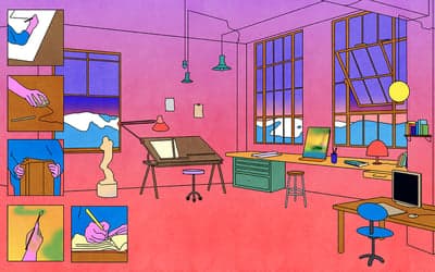 Vibrant Creative Studio Illustration