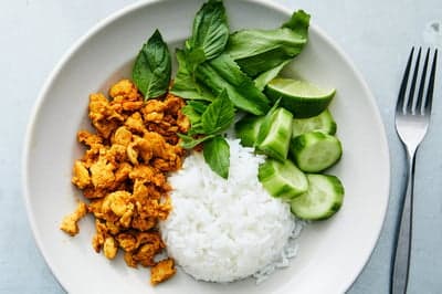 Spicy Minced Chicken Bowl with Jasmine Rice