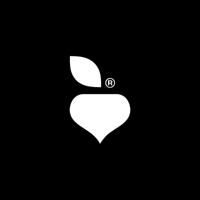 Minimalist White Beet Logo on Black