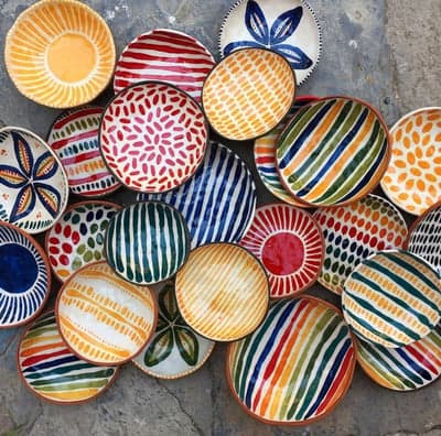 Eclectic Hand-Painted Ceramic Bowls Collection