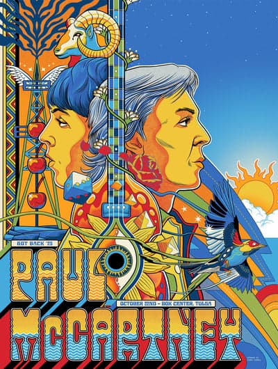 Paul McCartney 'Got Back' Tulsa Concert Poster