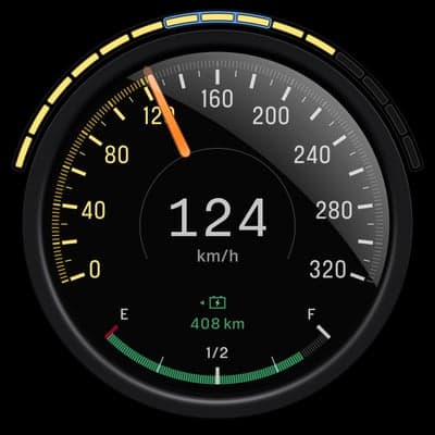 Modern Digital Car Speedometer Interface