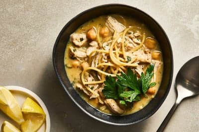 Hearty Chicken and Chickpea Noodle Soup