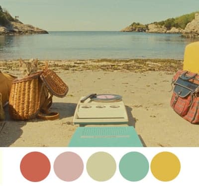 Retro Cinematic Beach Day with Record Player and Cat