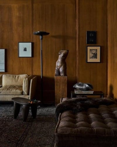 Moody Mid-Century Modern Study with Wood Paneling