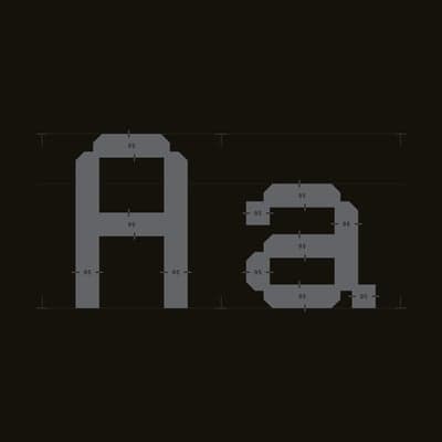 Geometric Typography Blueprint for Letter A