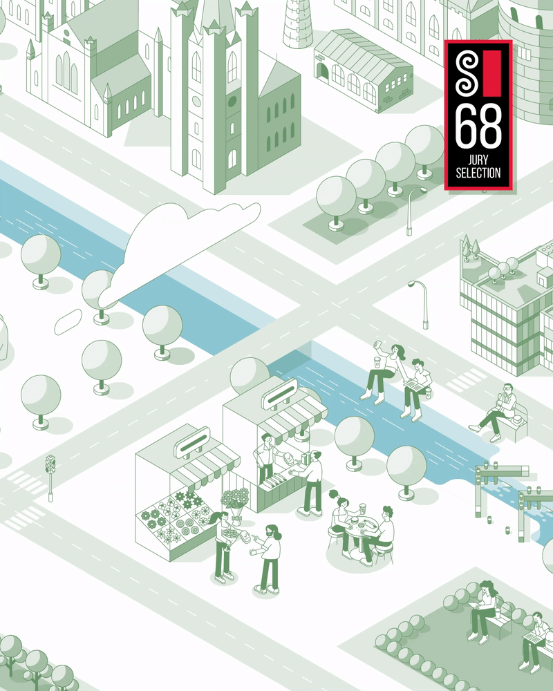 Isometric City Scene: SI 68 Jury Selection