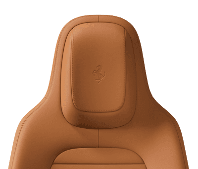 Ferrari Tan Leather Seat Headrest with Embossed Logo
