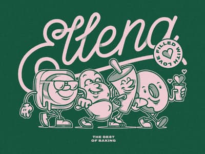 Elena Retro Rubber-Hose Baking Illustration