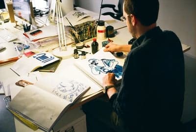 Illustrator at Work in a Creative Studio