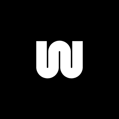 Minimalist White Geometric W Logo on Black