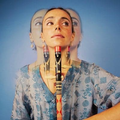 Ethereal Triple Exposure Portrait with Folk Instrument