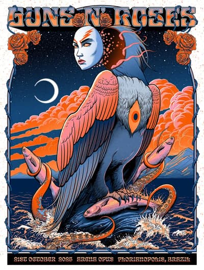 Guns N' Roses Florianopolis 2025 Concert Poster