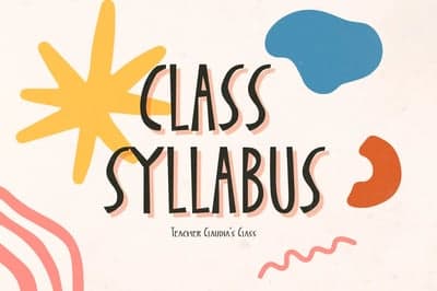 Playful Hand-Drawn Class Syllabus Cover