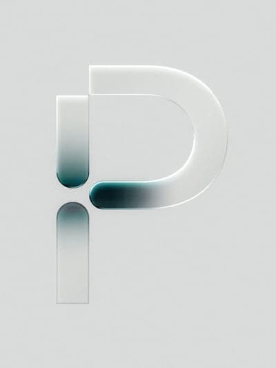Minimalist Glassmorphism Letter P Design