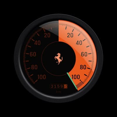 Ferrari Minimalist Speedometer Graphic