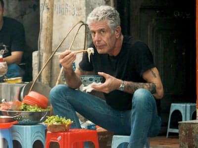 Anthony Bourdain Eating Street Food in Vietnam