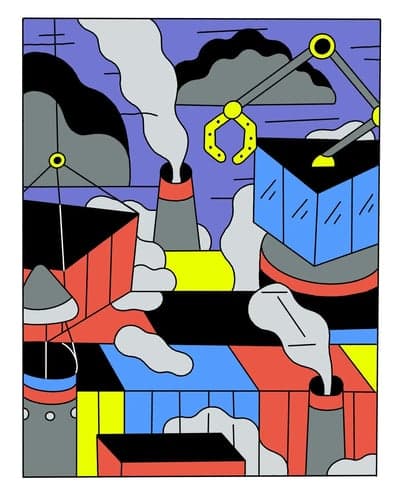 Geometric Industrial Pop Art Illustration