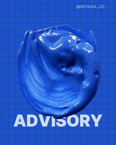 Blue Textured Paint Smear Advisory Graphic