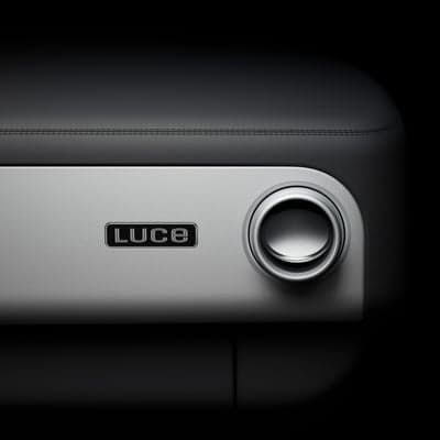 Sleek Industrial Design Detail with Luce Logo